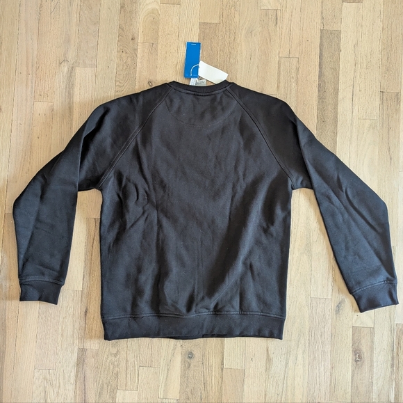 Black Adidas Trefoil Essentials Crew Sweatshirt Men's L - Picture 2 of 5